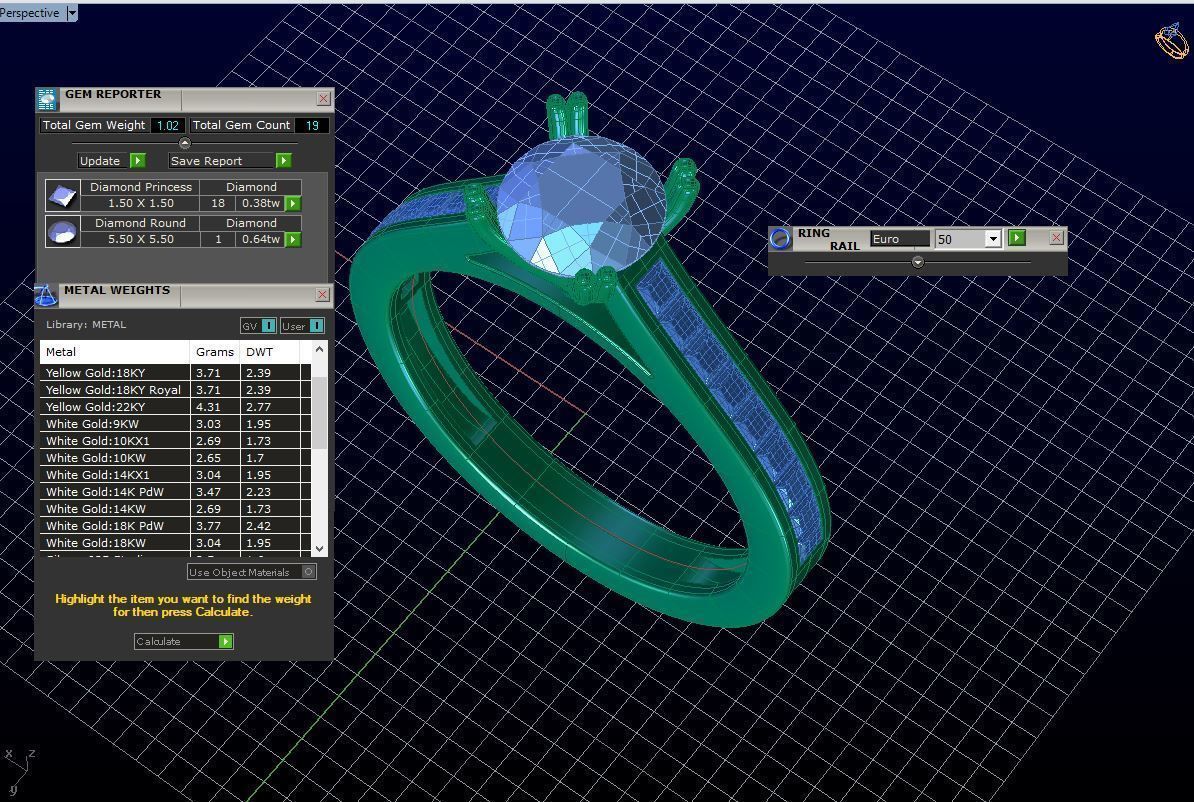 aj-08 princess cut diamond engagement ring 3D print model_5