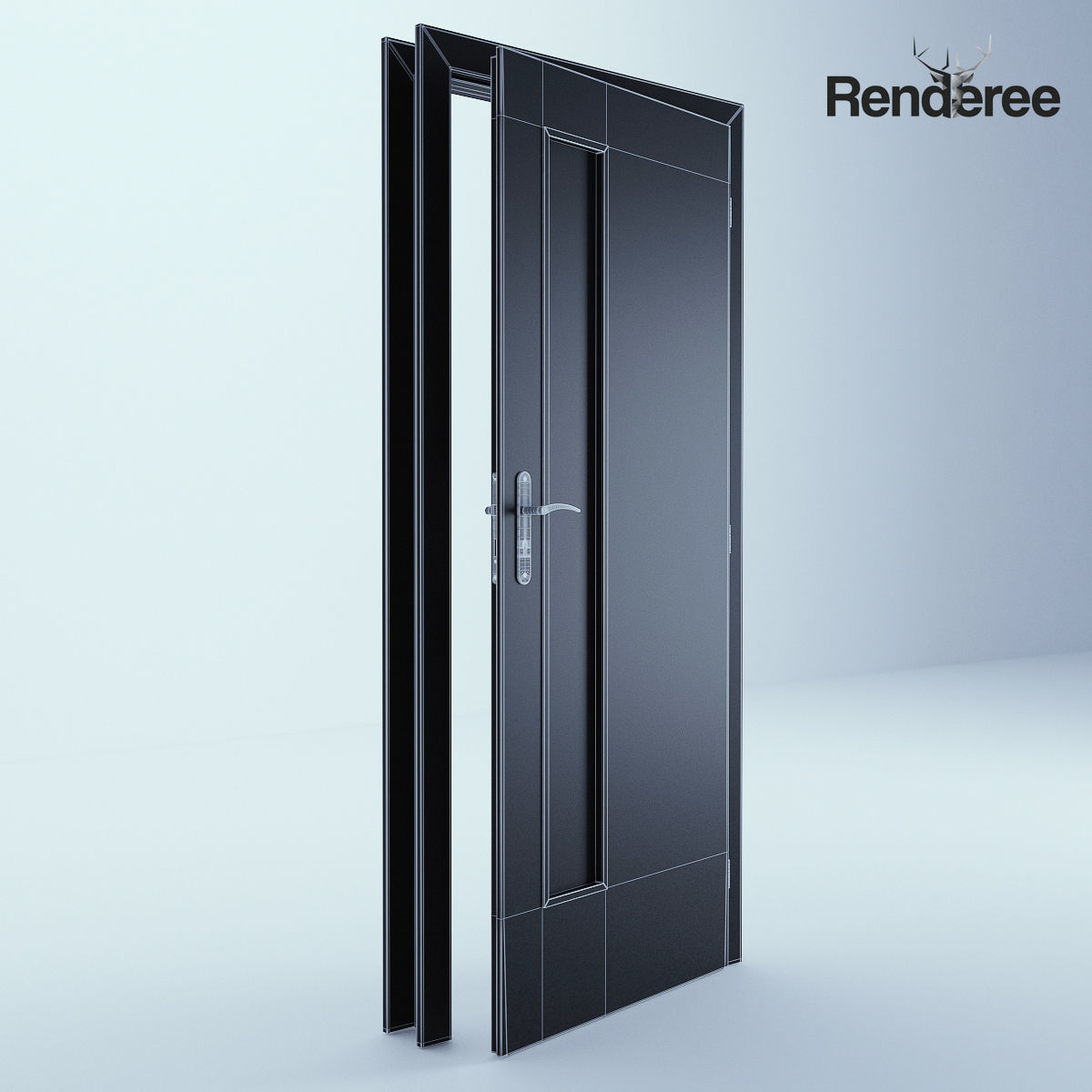 White Door 63 3D model_5