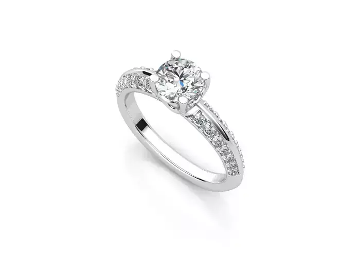 aj-09 solitaire diamond engagement ring gold