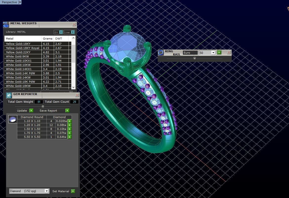 aj-09 solitaire diamond engagement ring gold 3D print model_5