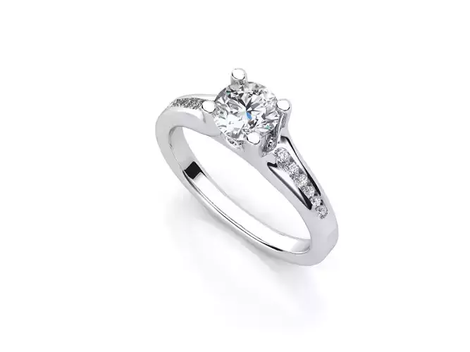 aj-010 engagement ring with baguette diamonds