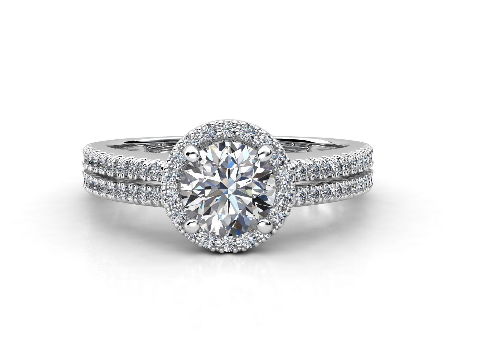 aj-011 halo diamond engagement ring 3D print model_1