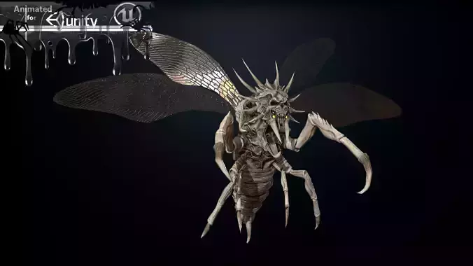 Flying Bug 2 Low-poly 3D model