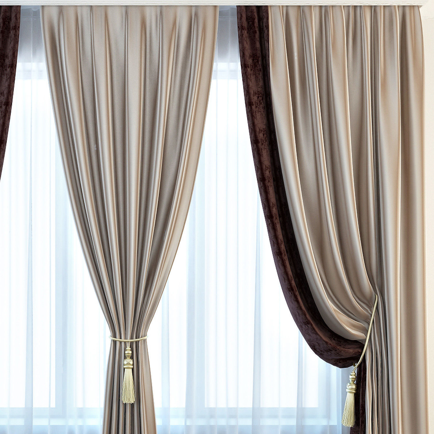 Set 02 Classic curtain 3D model_1