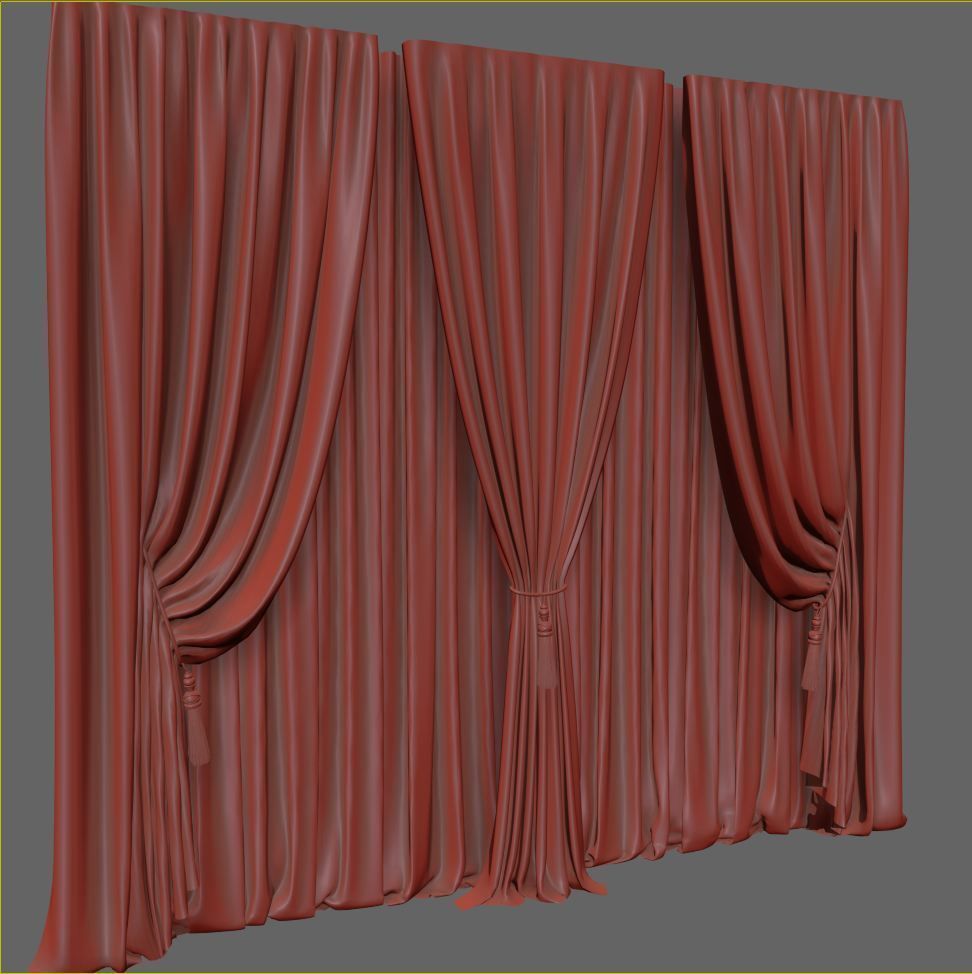 Set 02 Classic curtain 3D model_5