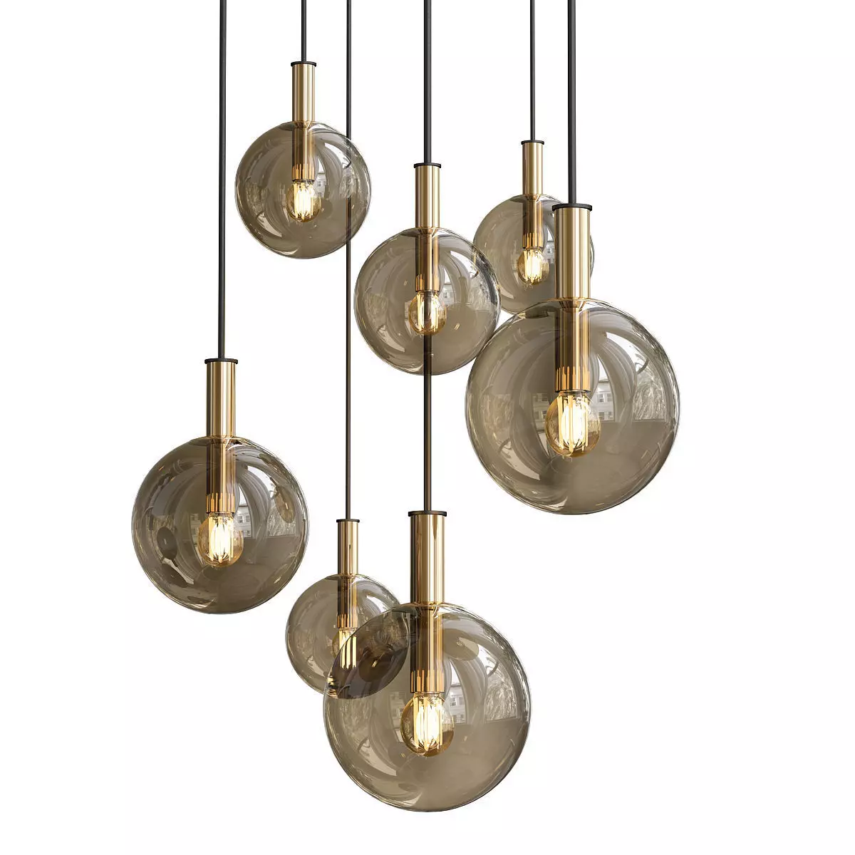 Glass Pendant Light 3D model_0