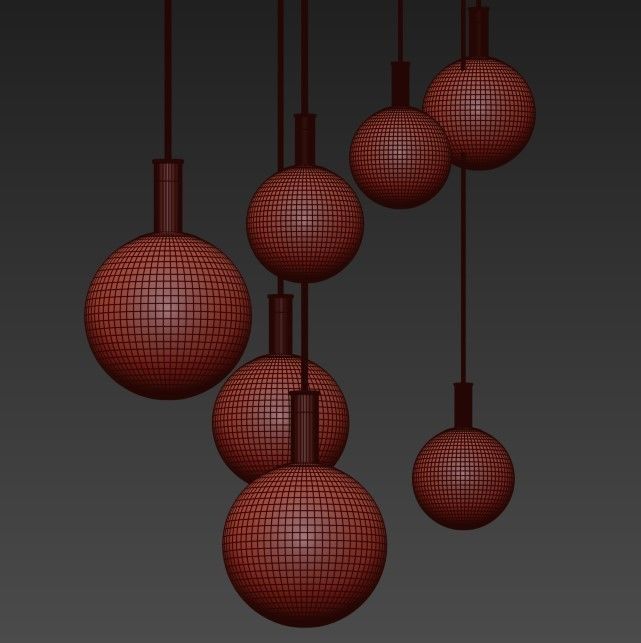Glass Pendant Light 3D model_1