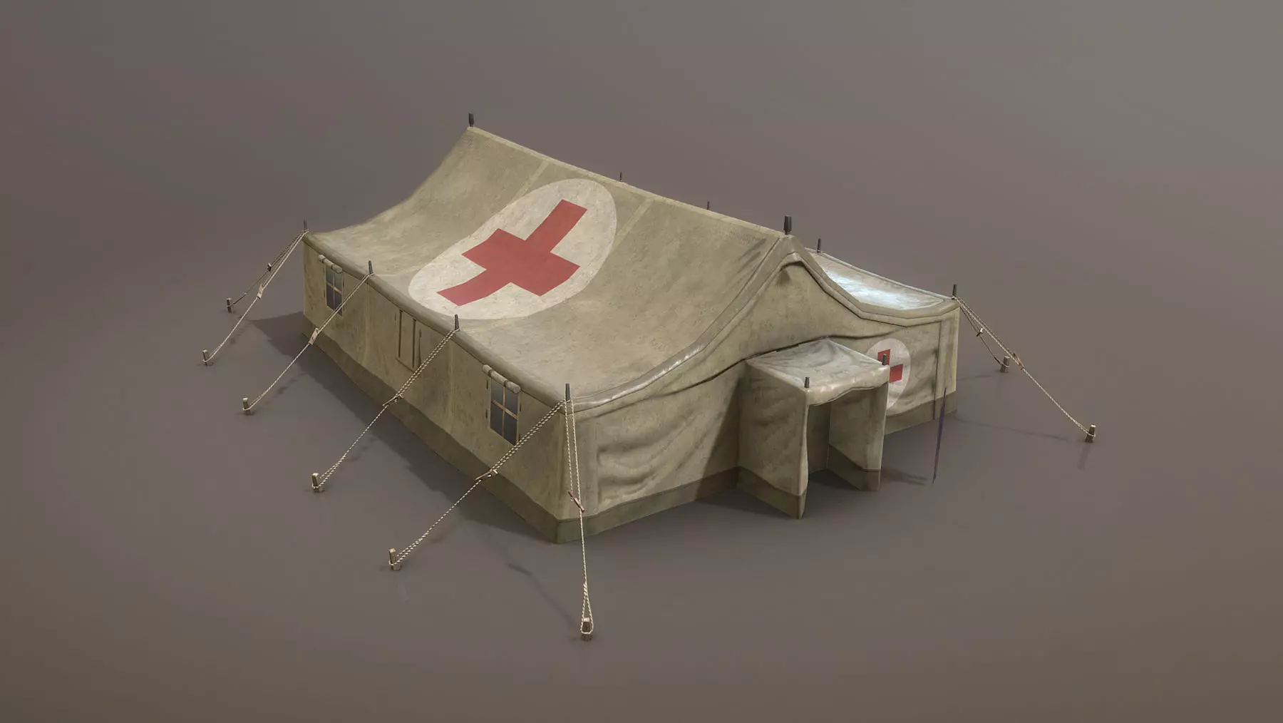 Military Tent 01 MedicalDesert Low-poly 3D model