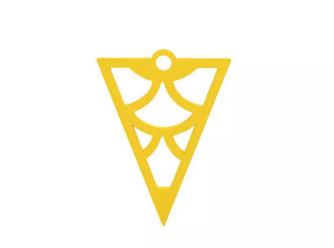 Earring triangle 3D print model_0