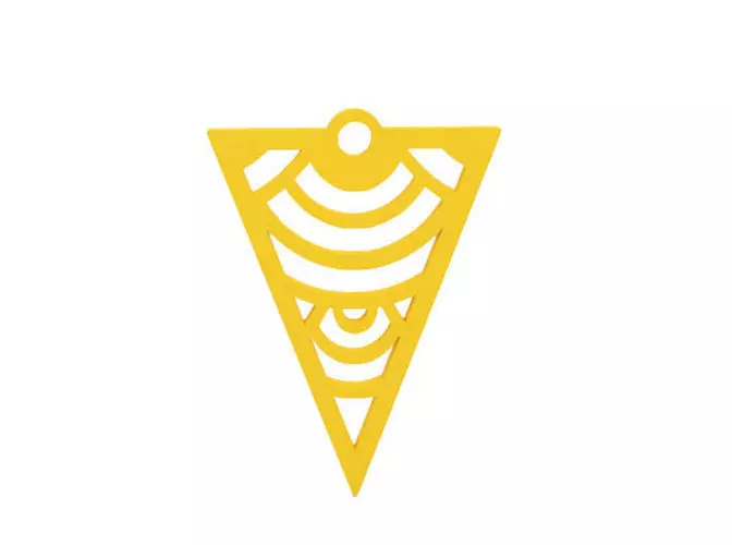 Earring triangular pendant 3D print model_0