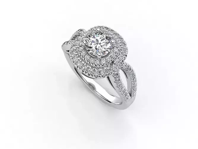 aj-017 diamond halo engagement ring