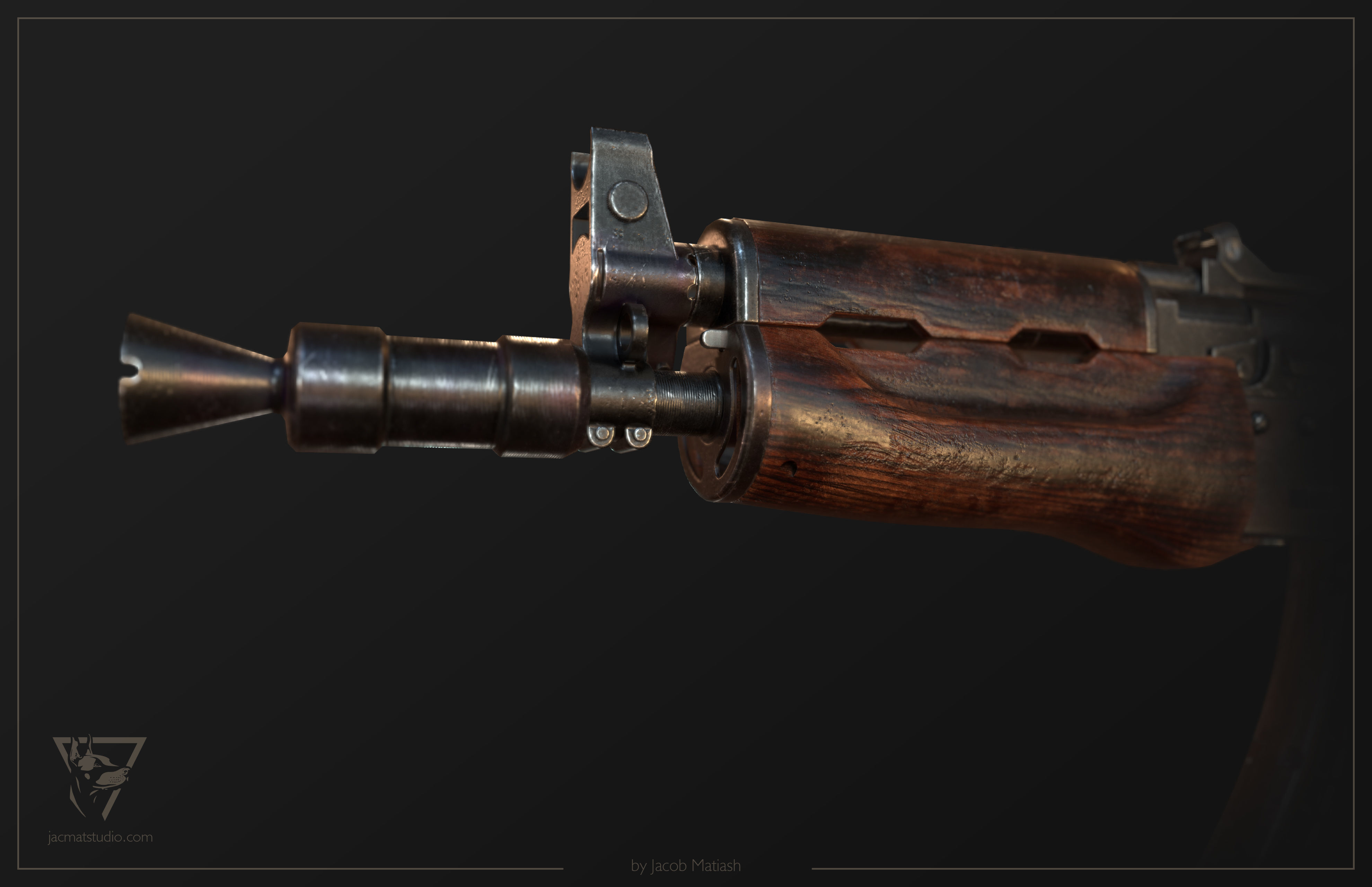 FPS AKS-74U tactical weapon Low-poly 3D model_8