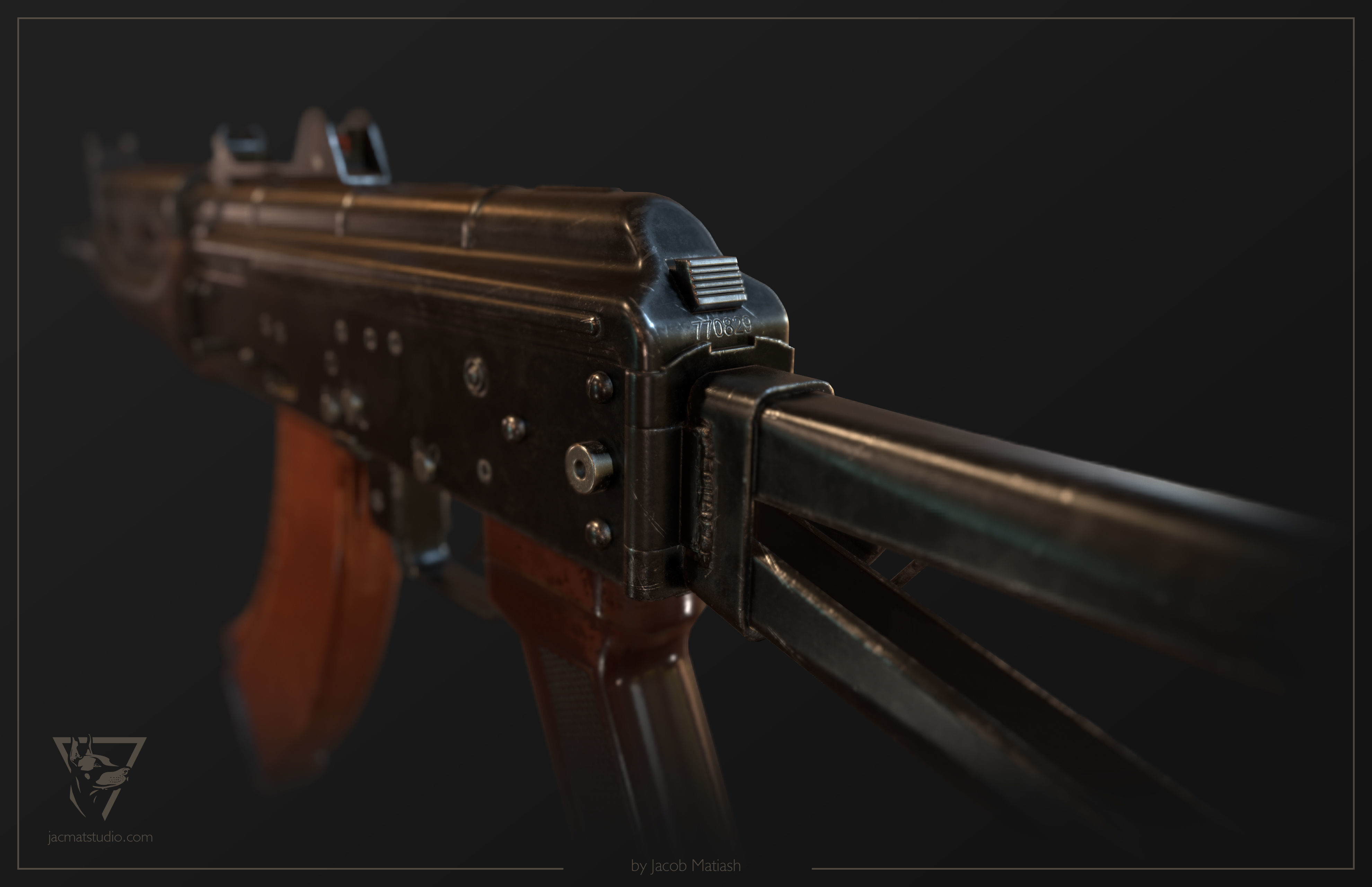 FPS AKS-74U tactical weapon Low-poly 3D model_7