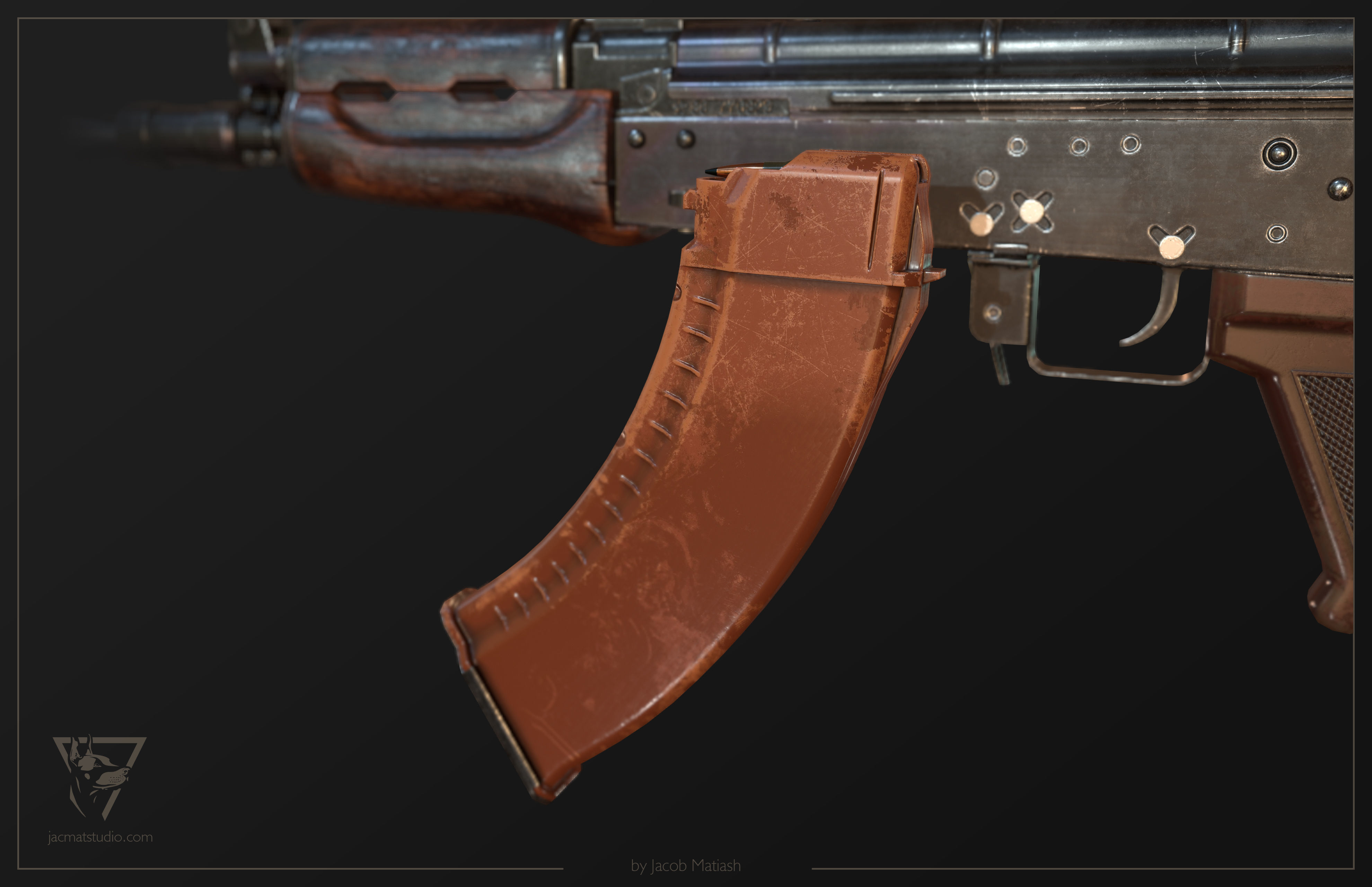 FPS AKS-74U tactical weapon Low-poly 3D model_3