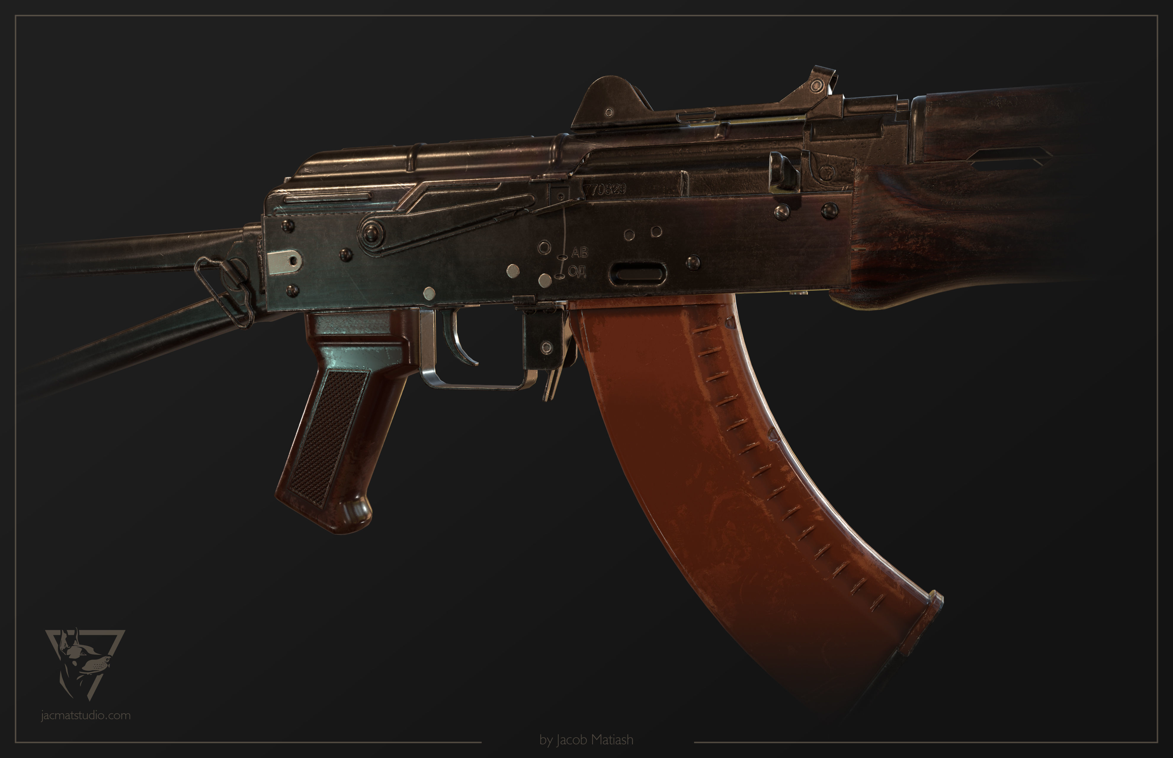 FPS AKS-74U tactical weapon Low-poly 3D model_20