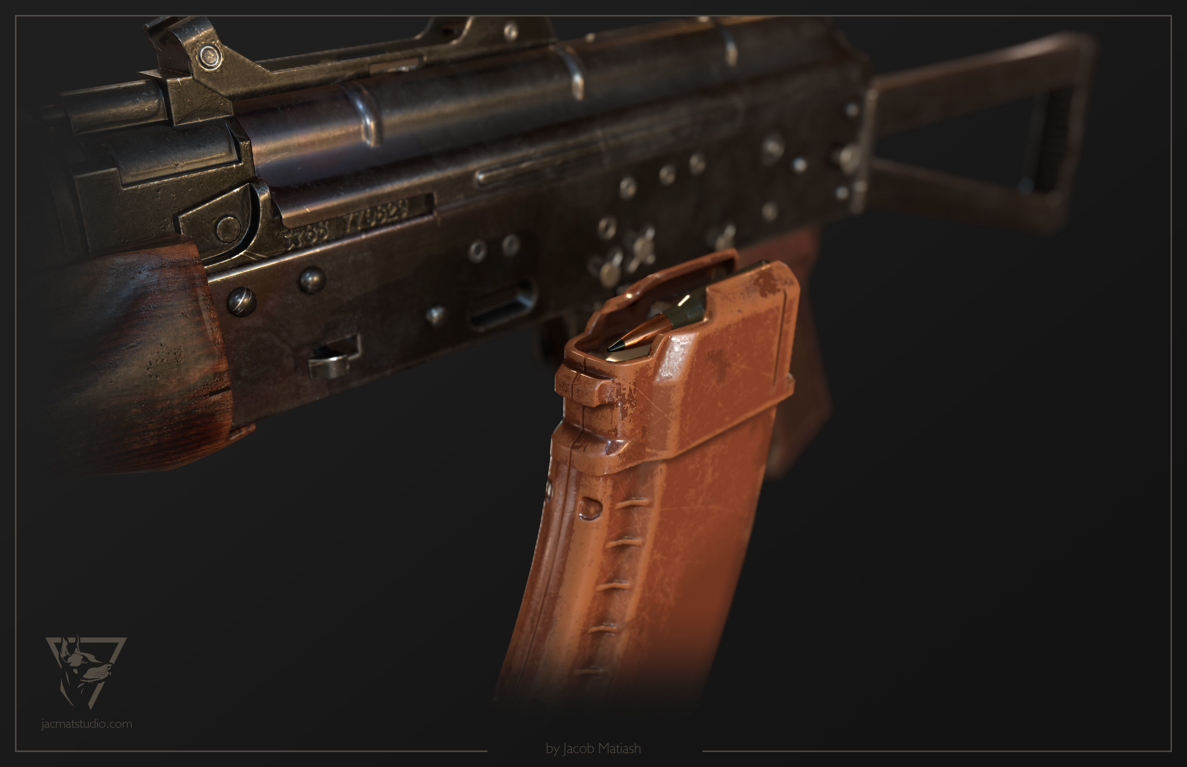 FPS AKS-74U tactical weapon Low-poly 3D model_2