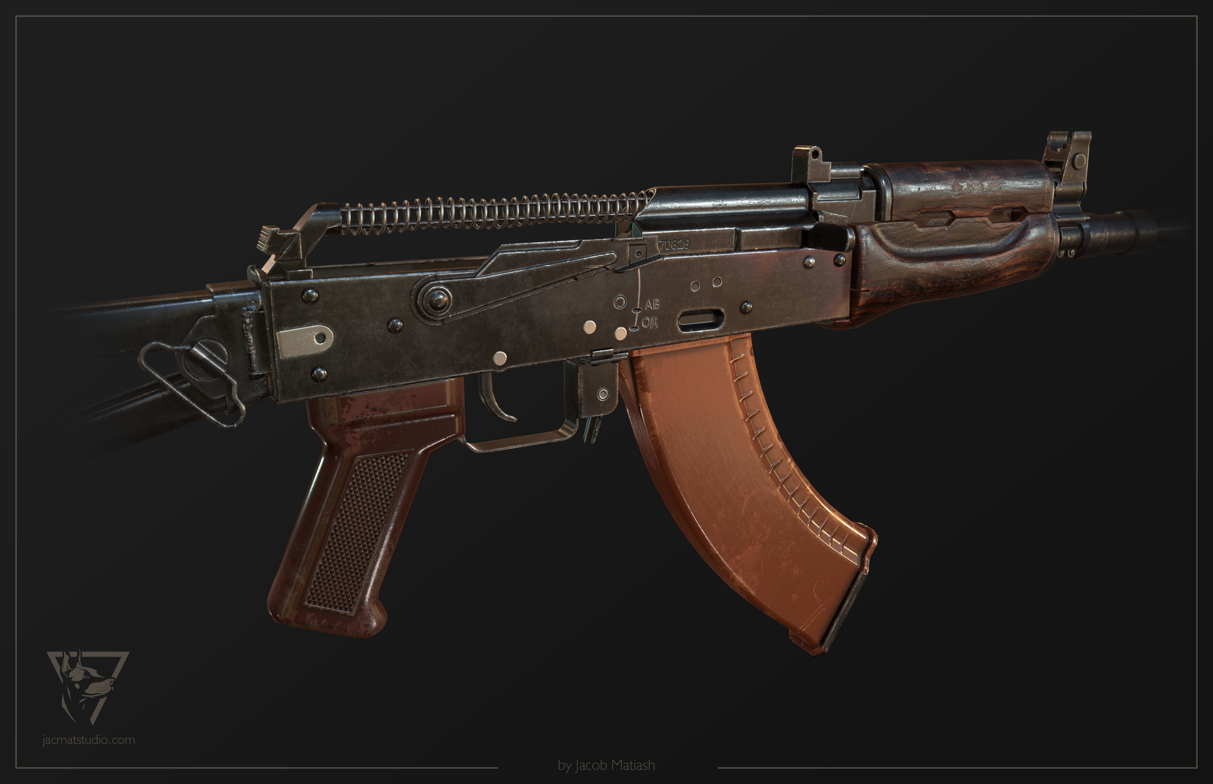 FPS AKS-74U tactical weapon Low-poly 3D model_27