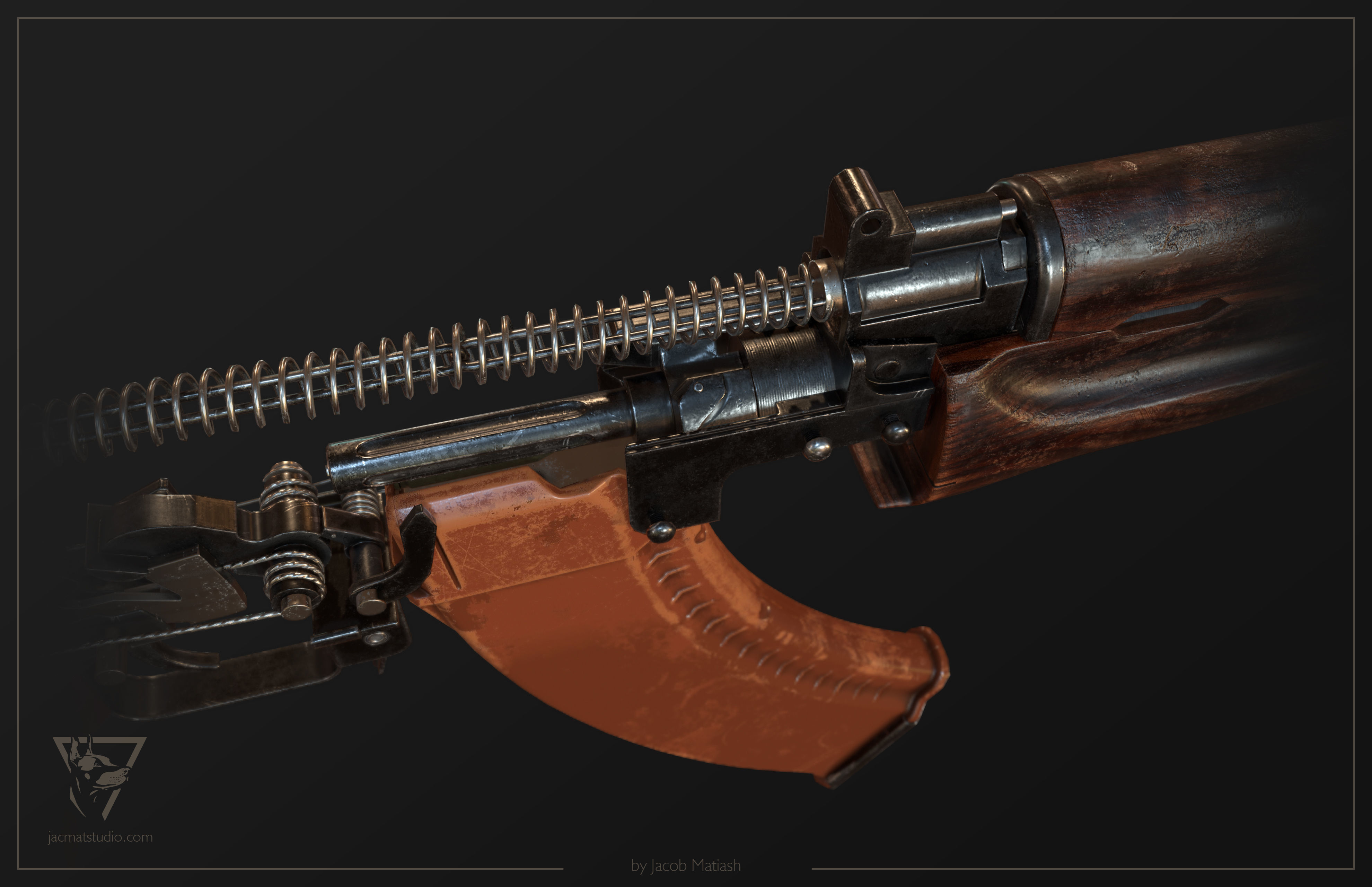 FPS AKS-74U tactical weapon Low-poly 3D model_30