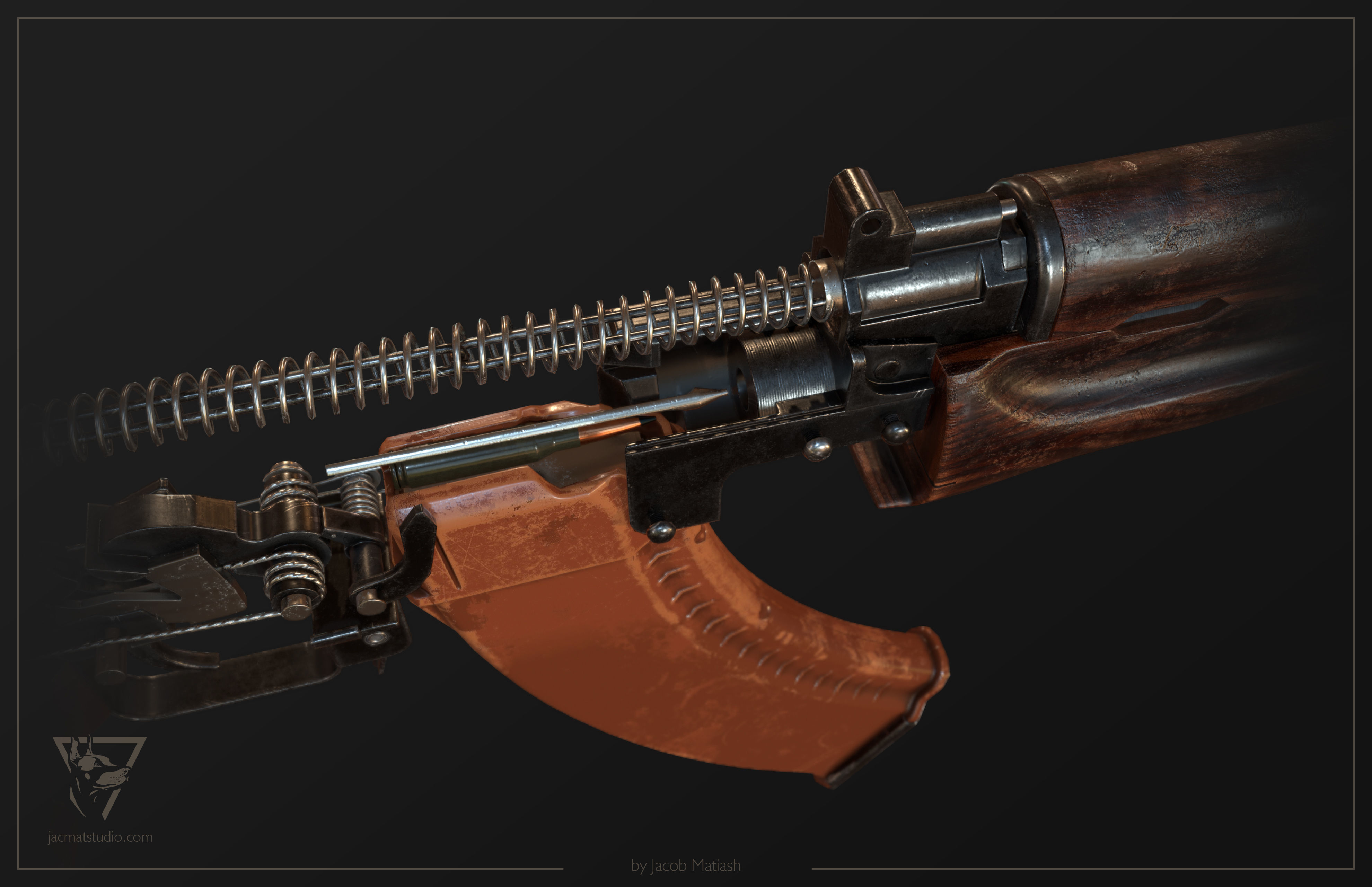 FPS AKS-74U tactical weapon Low-poly 3D model_31