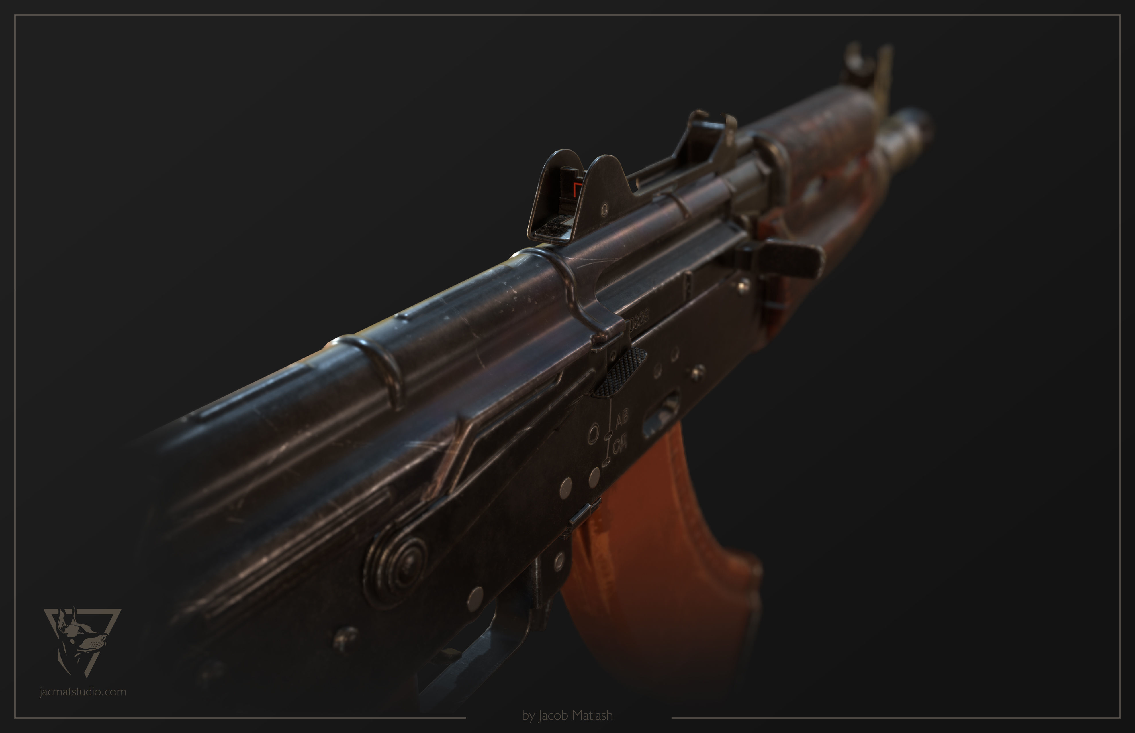 FPS AKS-74U tactical weapon Low-poly 3D model_21