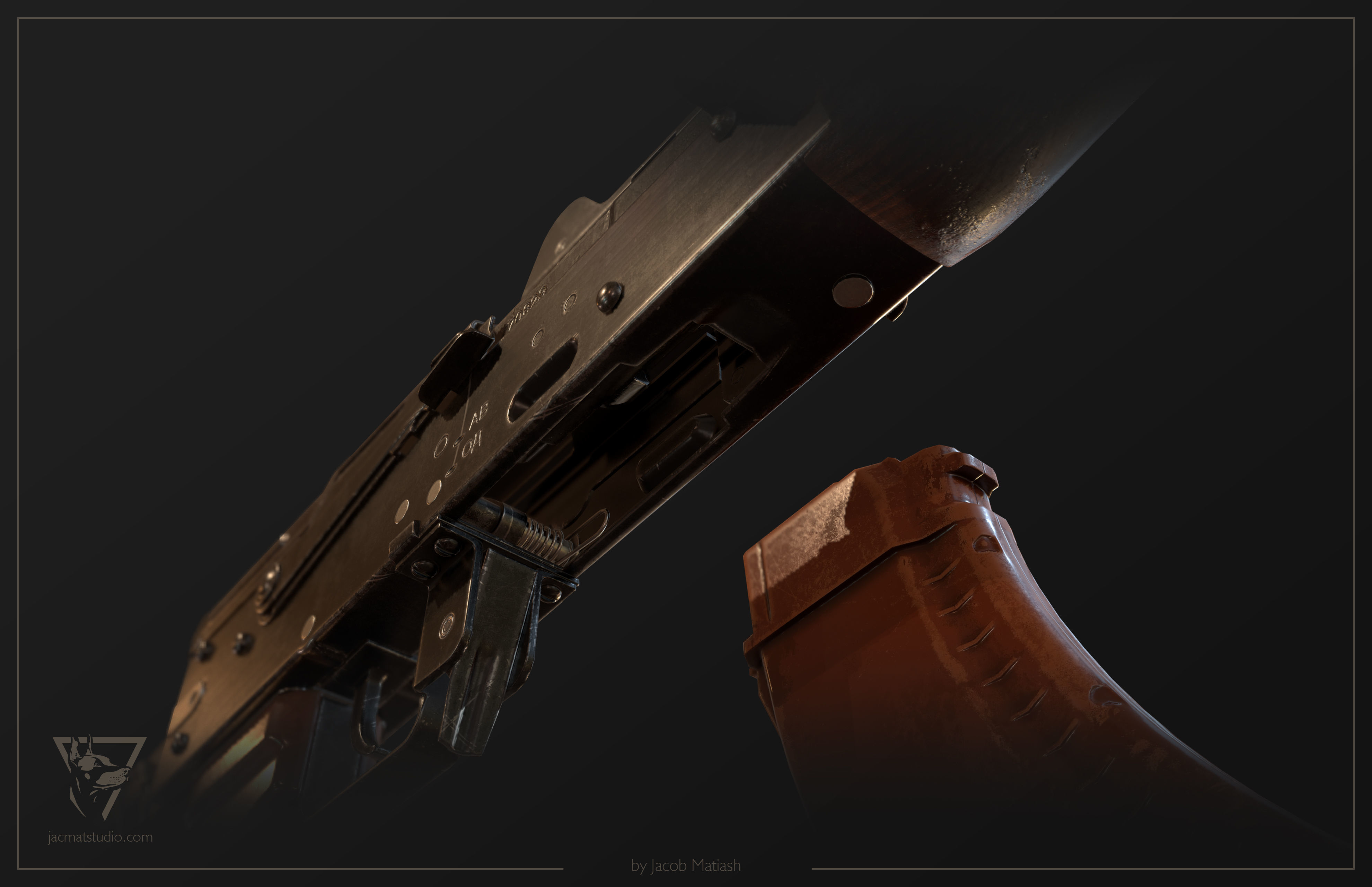 FPS AKS-74U tactical weapon Low-poly 3D model_5