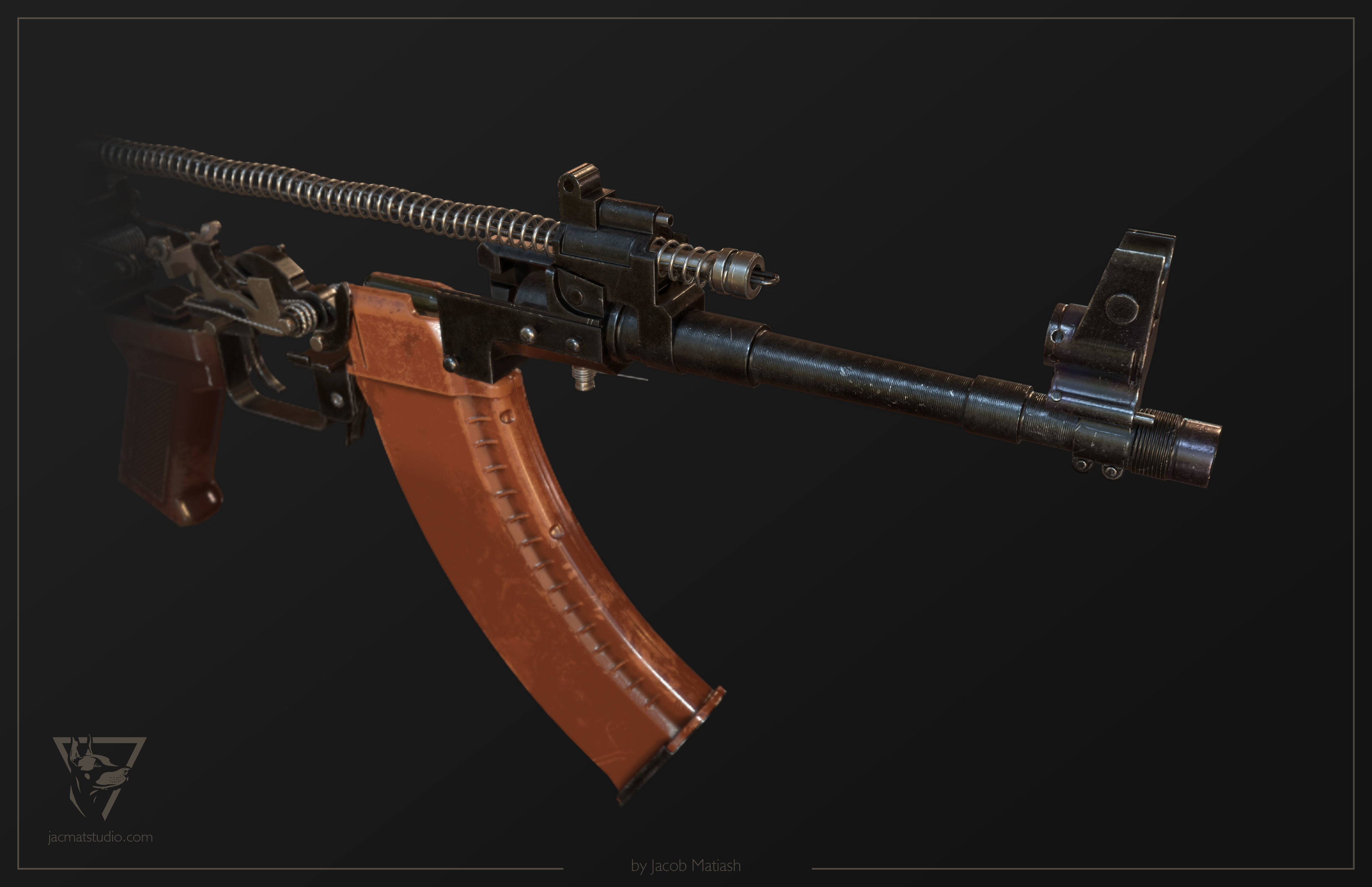 FPS AKS-74U tactical weapon Low-poly 3D model_33