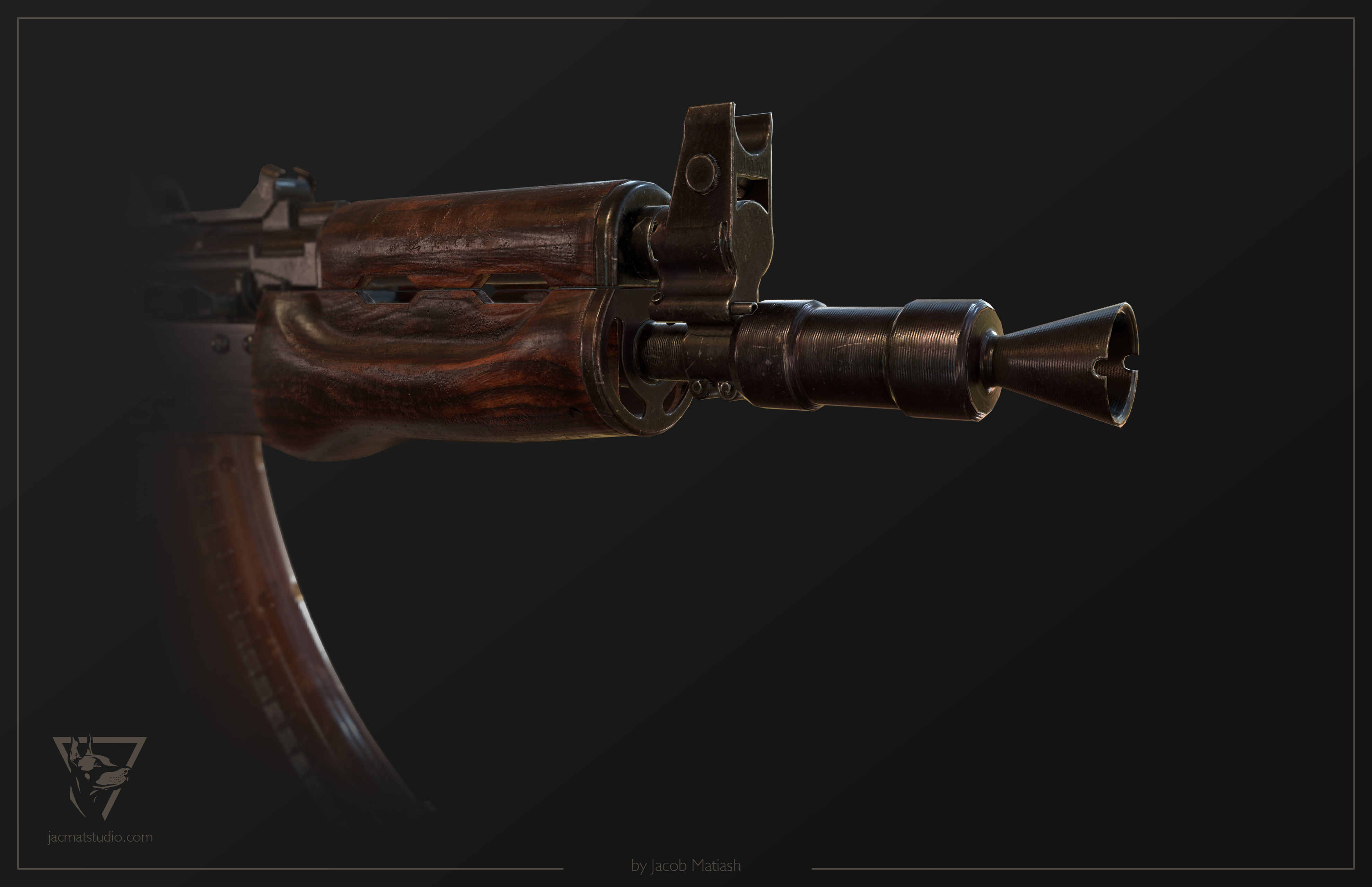 FPS AKS-74U tactical weapon Low-poly 3D model_10