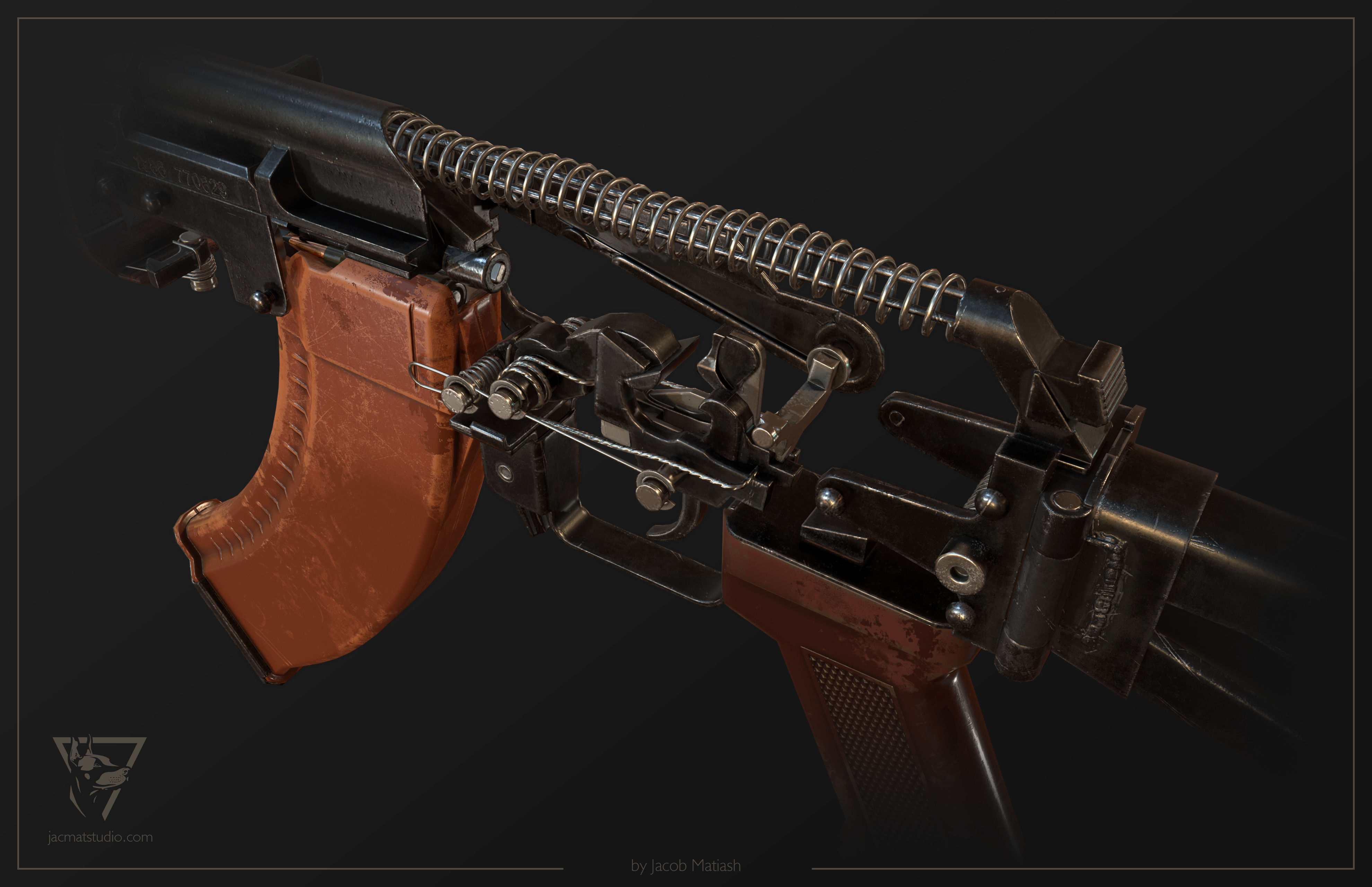 FPS AKS-74U tactical weapon Low-poly 3D model_28