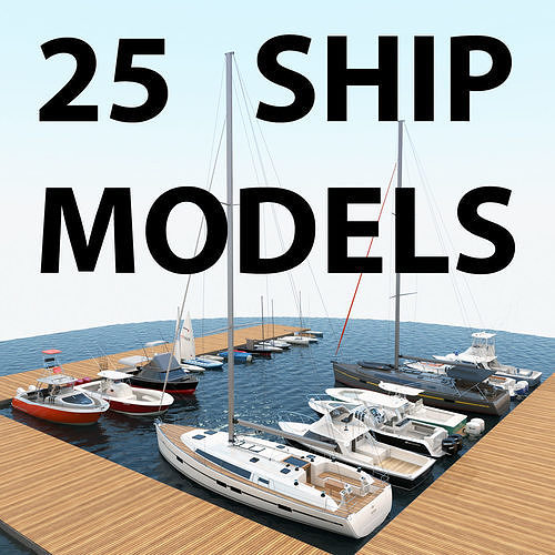 25 Yacht and Boats models collection 3D model