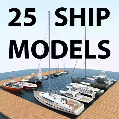 25 Yacht and Boats models collection 3D model