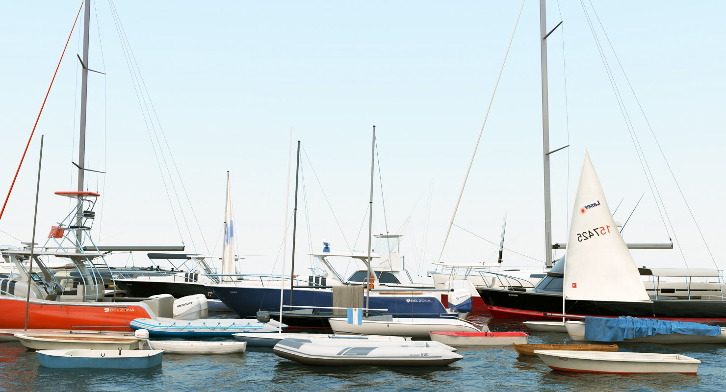 25 Yacht and Boats models collection 3D model_1