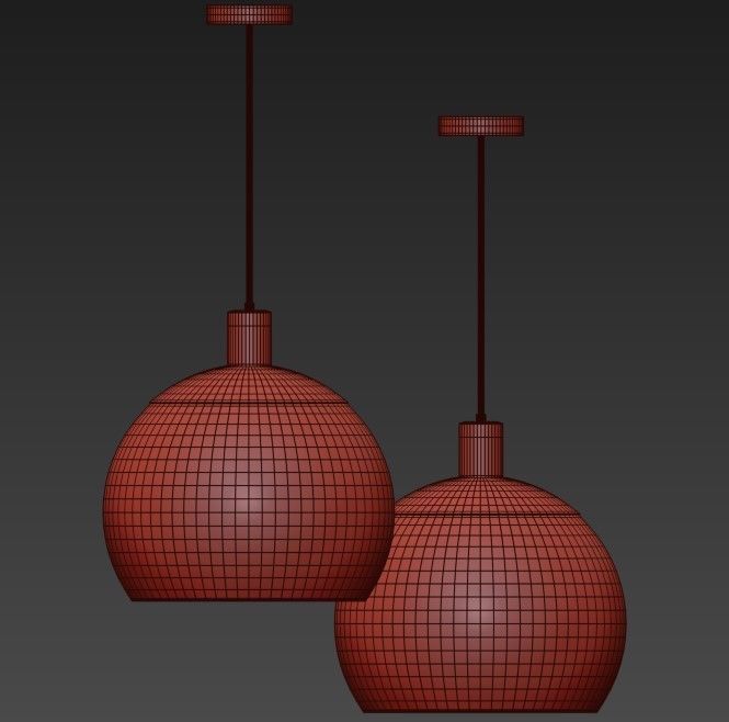 Sculptural Glass Globe 7 Light 3D model_1