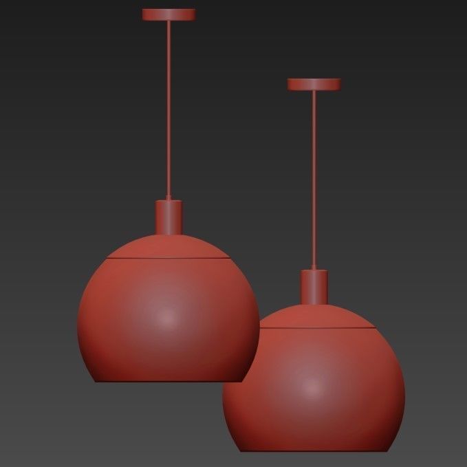 Sculptural Glass Globe 7 Light 3D model_4