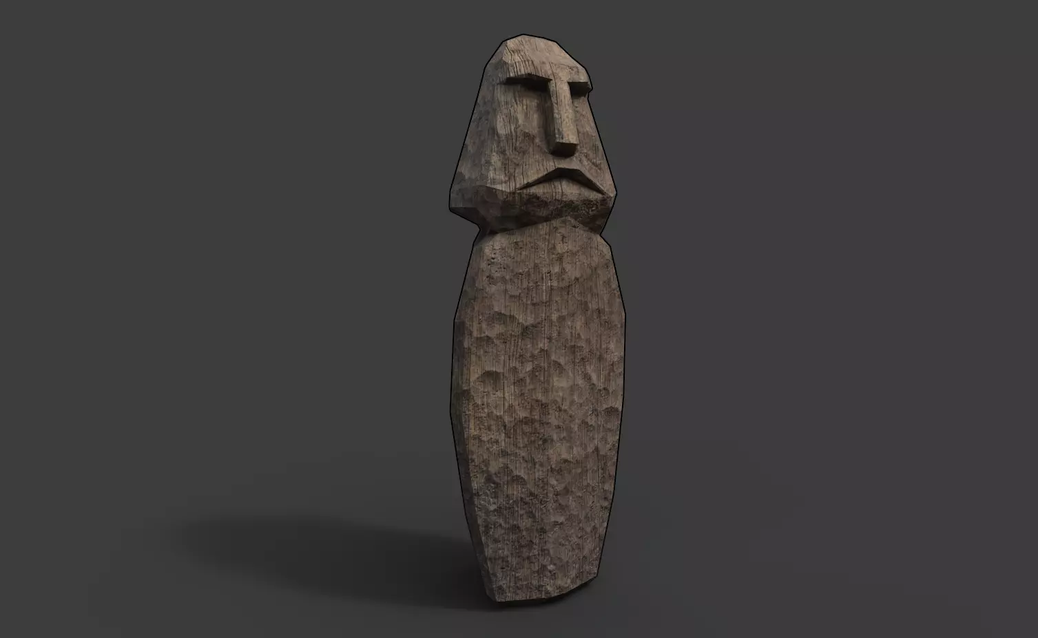 Slavic Wooden Medieval Settlement Totem Statue Low-poly 3D model
