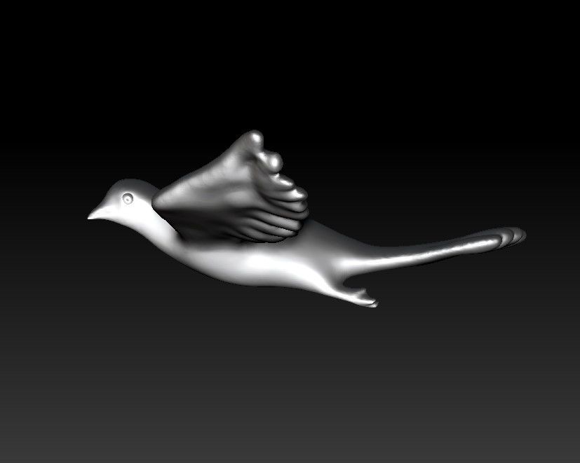 Dove 3D print model bird flying in air 3D print model_2