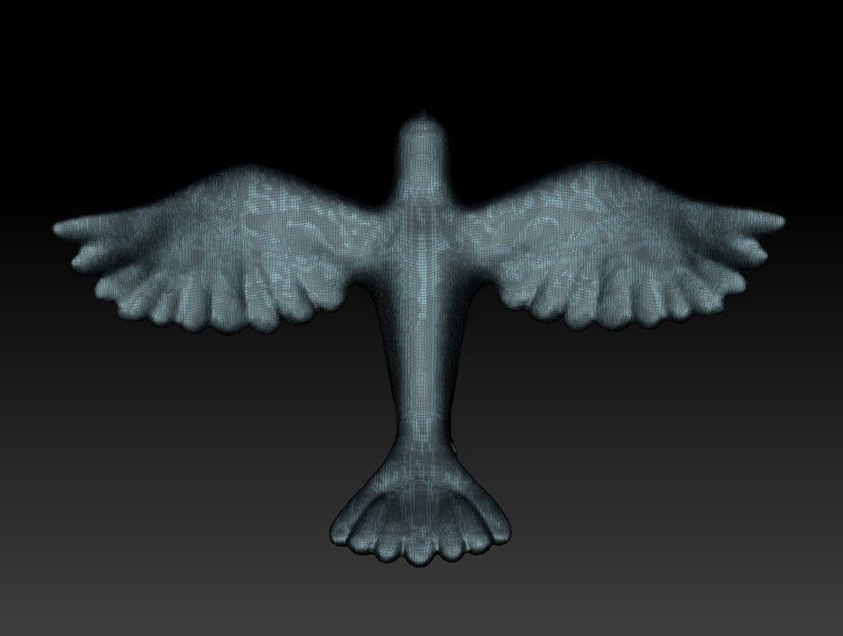 Dove 3D print model bird flying in air 3D print model_6