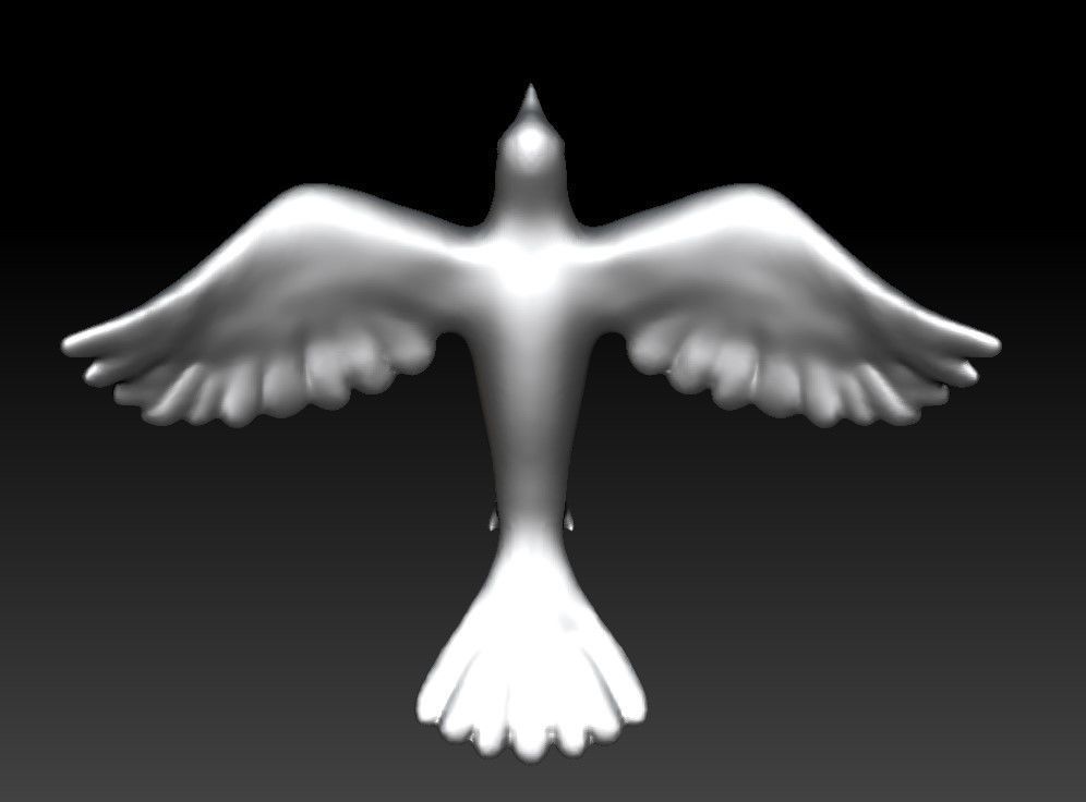 Dove 3D print model bird flying in air 3D print model_3