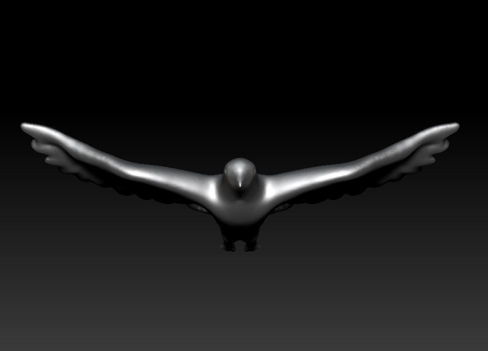 Dove 3D print model bird flying in air 3D print model_4