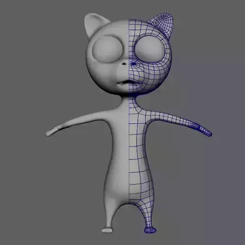 Stylized cat - prepared for rigging
