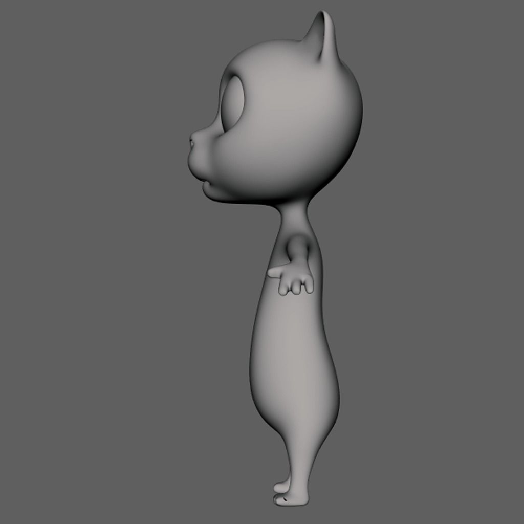 Stylized cat - prepared for rigging Low-poly 3D model_3