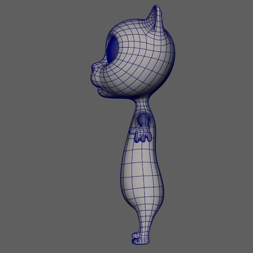 Stylized cat - prepared for rigging Low-poly 3D model_2