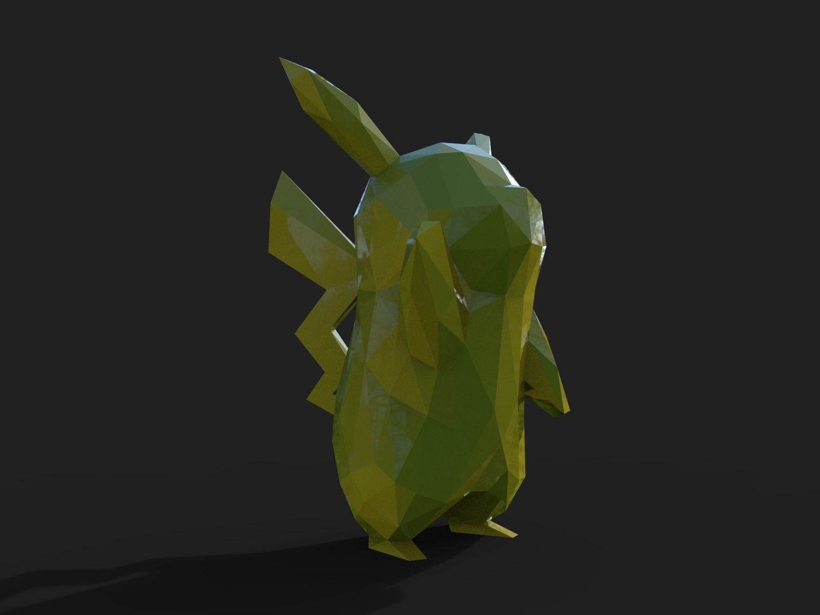 Pikachu Low Poly 3D print model_13