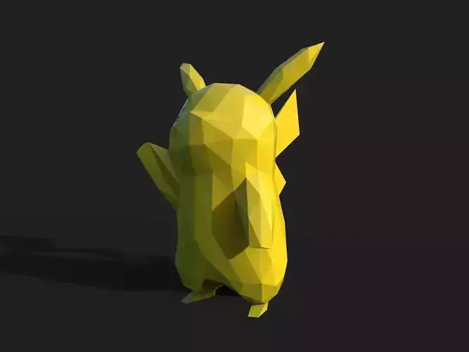 Pikachu Low Poly 3D print model