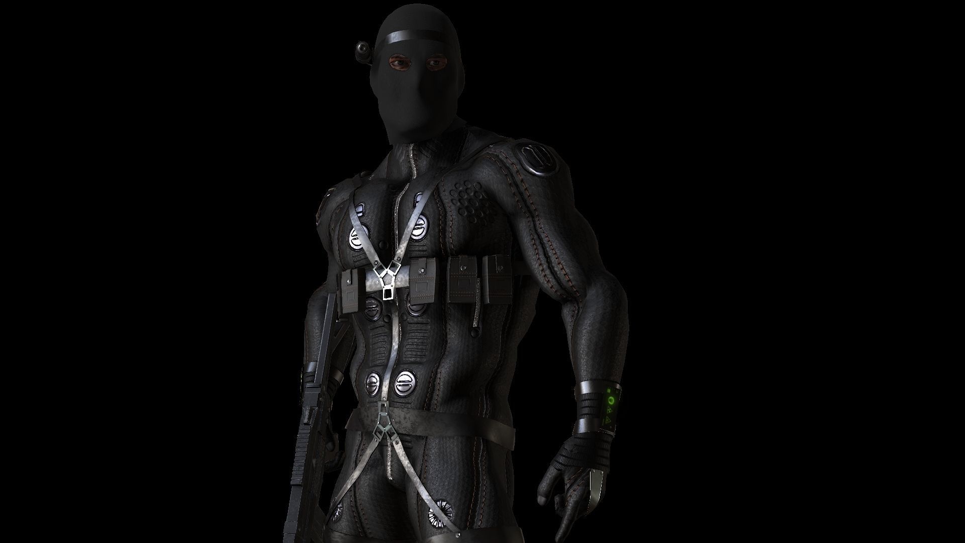 Black Ops Seal Low-poly 3D model_2