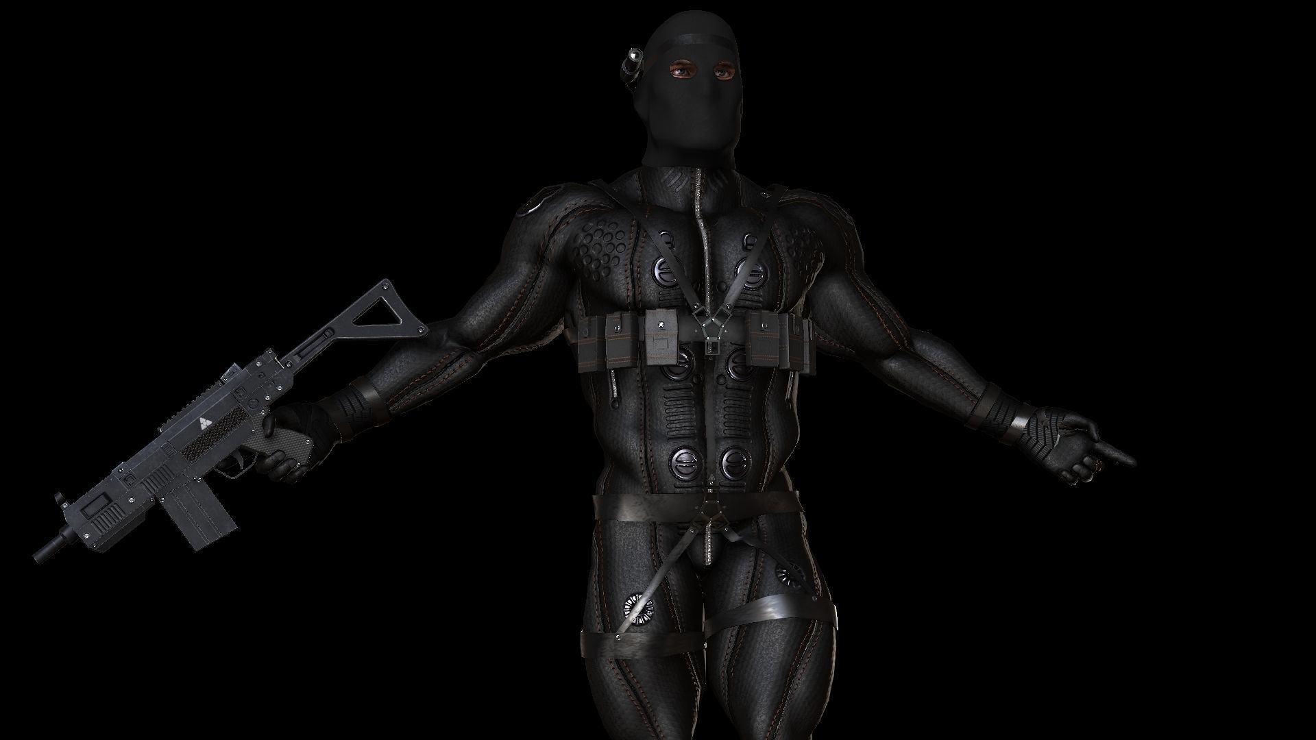 Black Ops Seal Low-poly 3D model_8