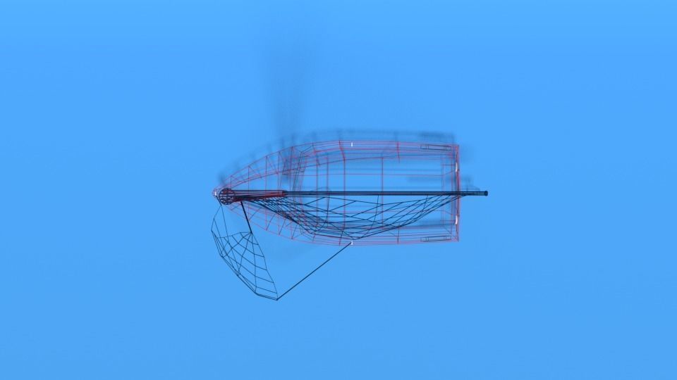 Low Poly Cartoon Javelin Dinghy Sailboat Low-poly 3D model_19