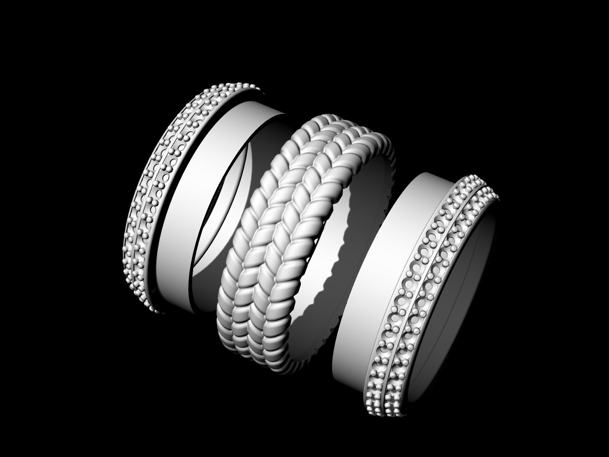 Ball of gems Ring  3D print model_9