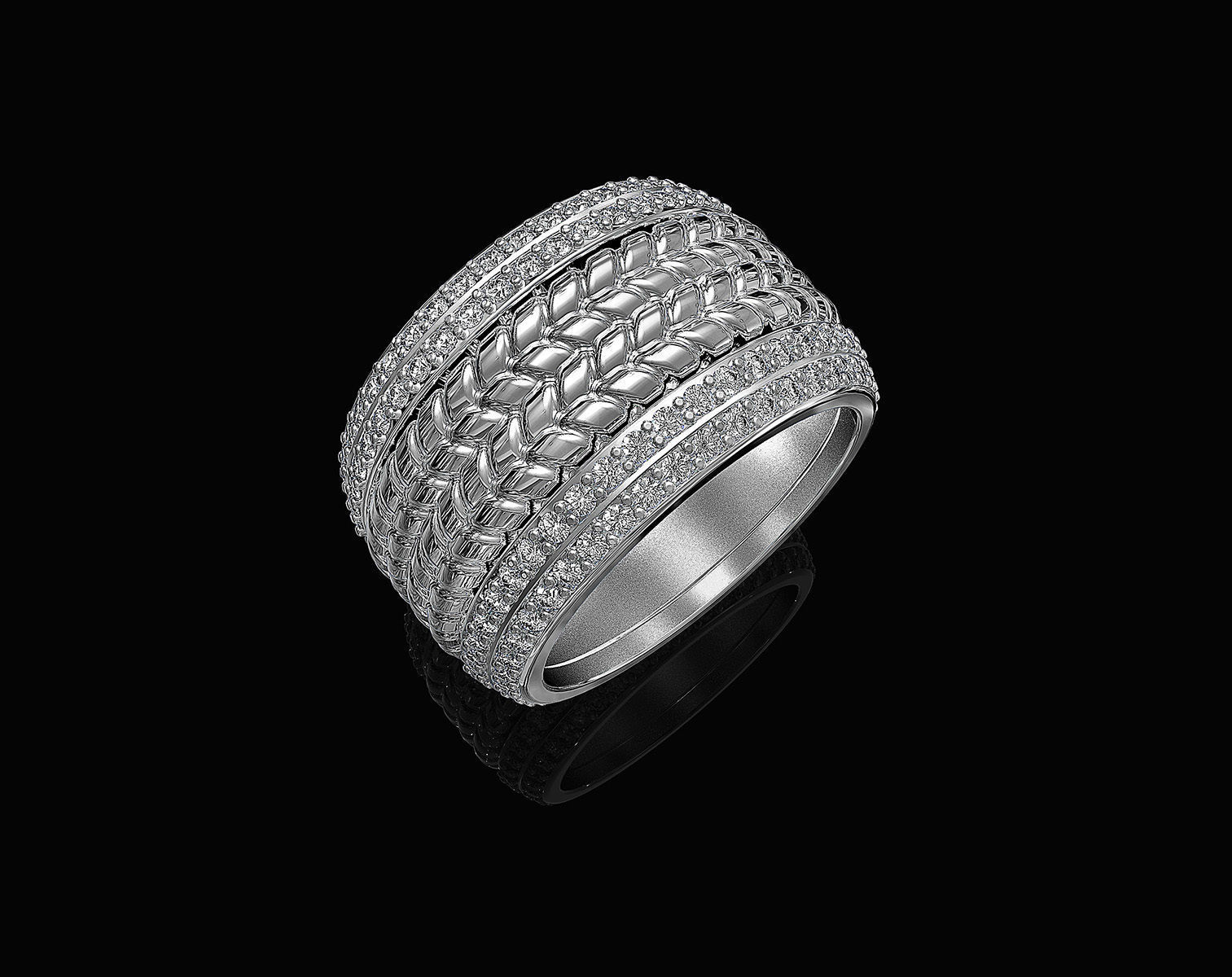 Ball of gems Ring  3D print model_2