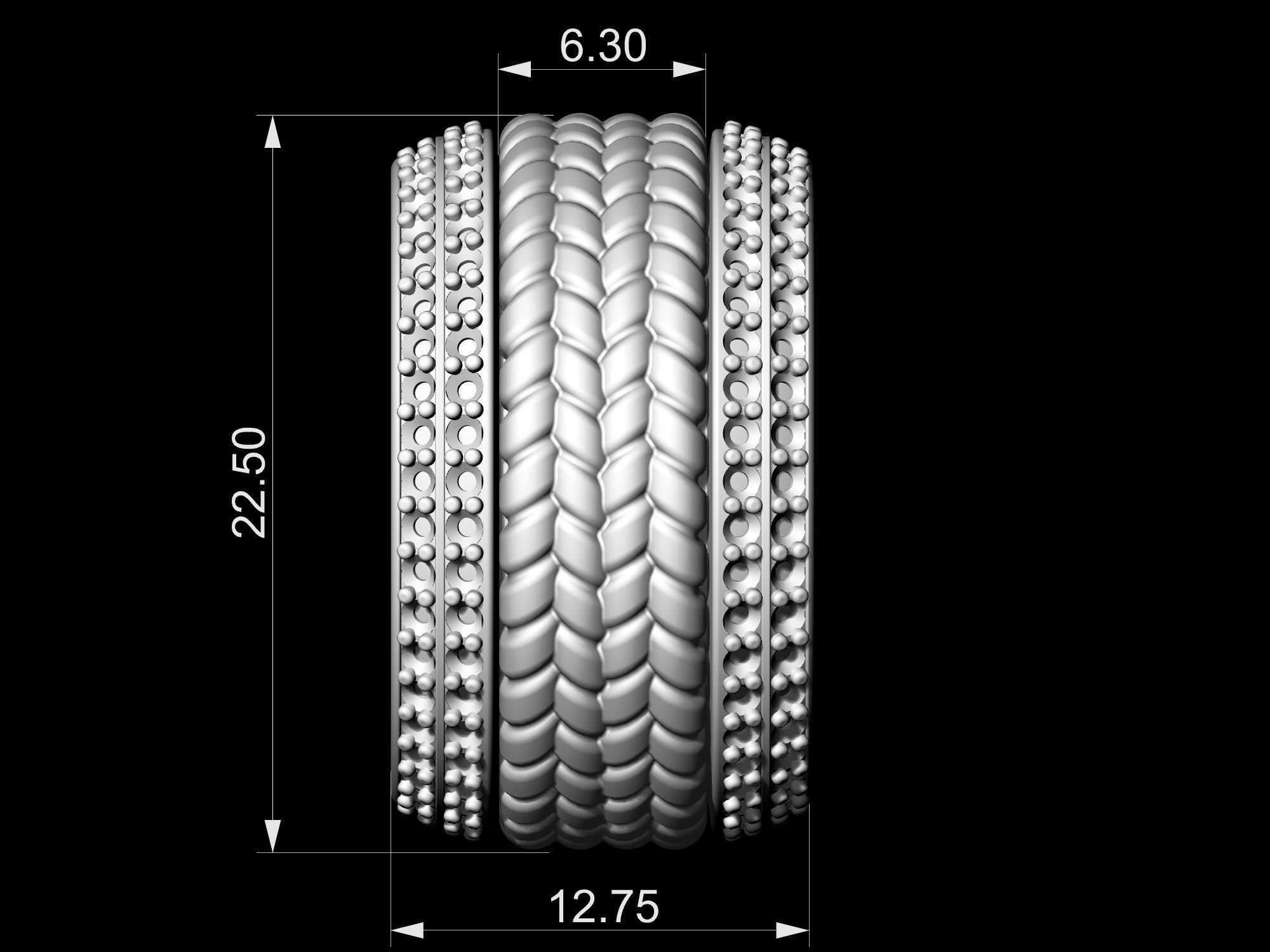 Ball of gems Ring  3D print model_11