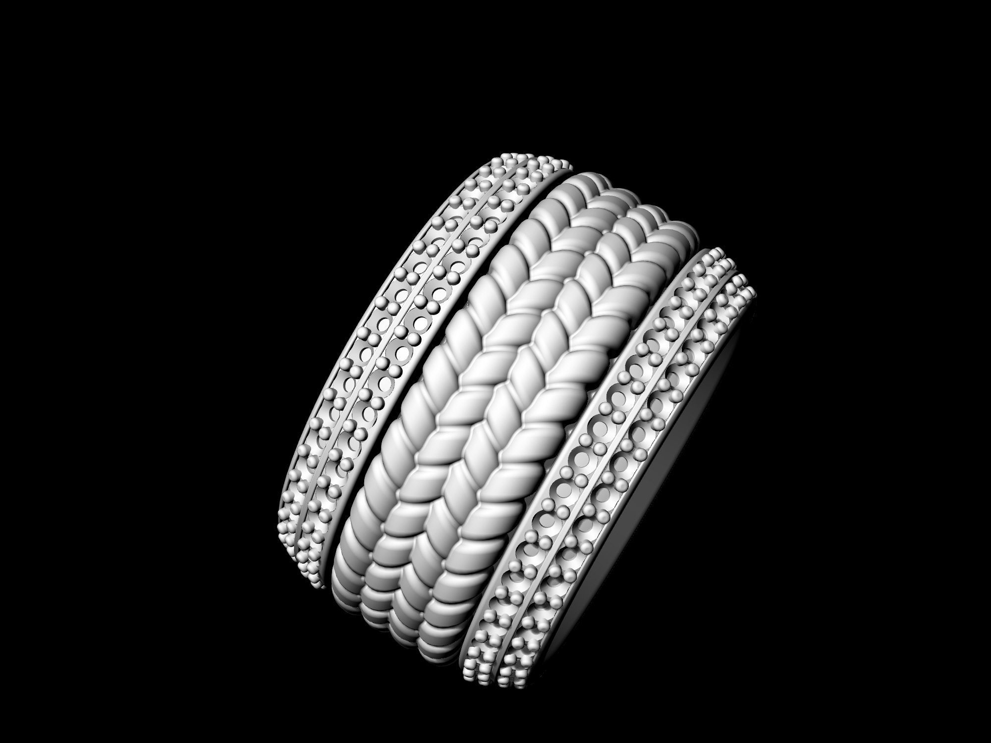 Ball of gems Ring  3D print model_6